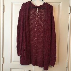 Burgundy Aeropostale Cardigan
